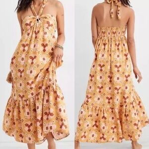 Aerie High Low Halter Maxi Sundress